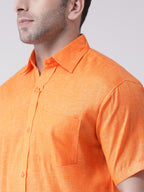 RIAG Orange Men's Half Sleeves Shirt | Grocsy