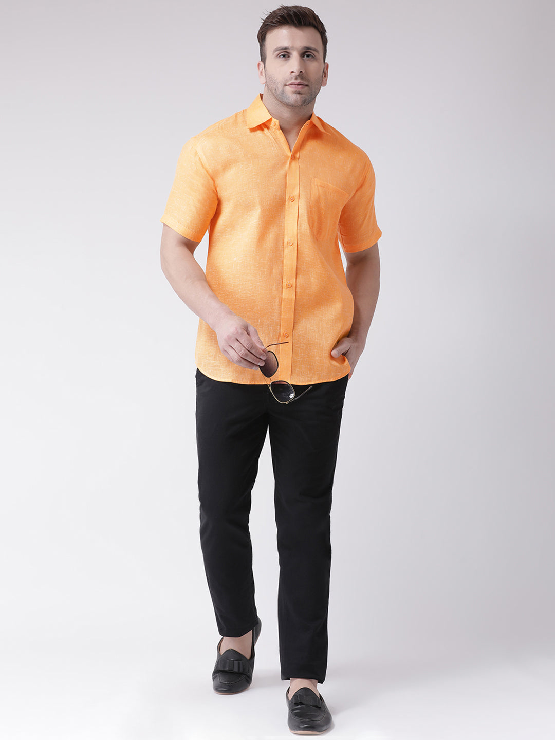 RIAG Orange Men's Half Sleeves Shirt | Grocsy