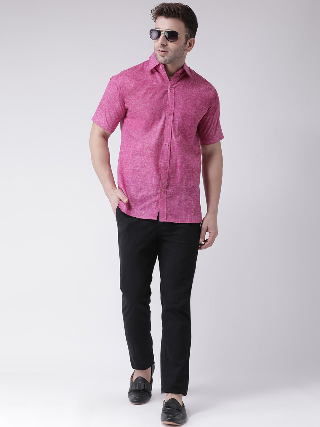 RIAG Purple Men's Half Sleeves Shirt | Grocsy