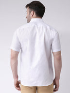 RIAG White Men's Half Sleeves Shirt | Grocsy