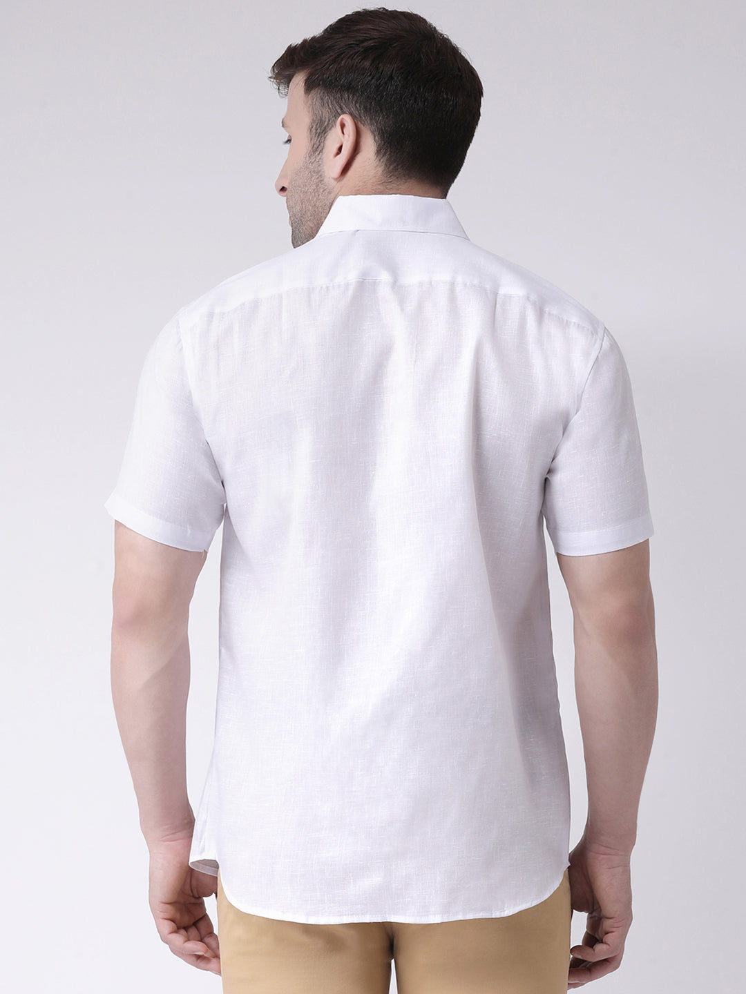 RIAG White Men's Half Sleeves Shirt | Grocsy