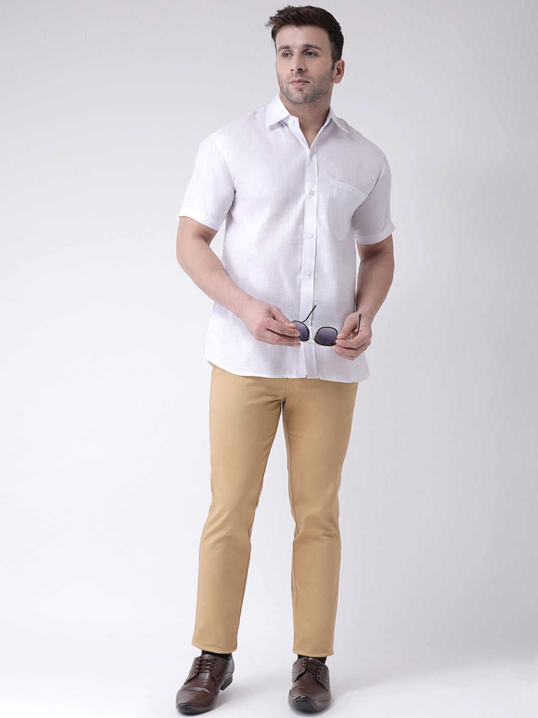 RIAG White Men's Half Sleeves Shirt | Grocsy