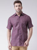 RIAG Purple Men's Half Sleeves Shirt | Grocsy