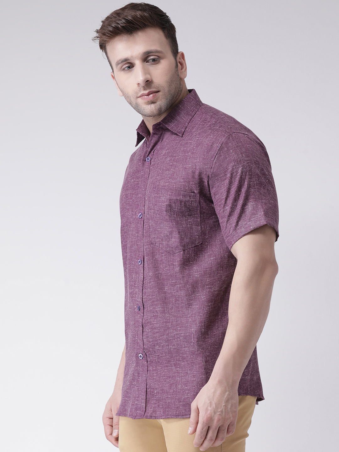 RIAG Purple Men's Half Sleeves Shirt | Grocsy