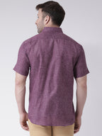 RIAG Purple Men's Half Sleeves Shirt | Grocsy