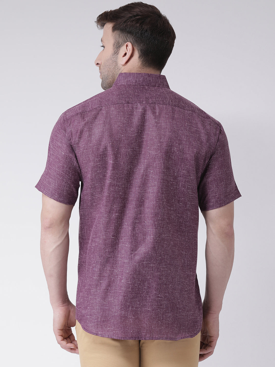 RIAG Purple Men's Half Sleeves Shirt | Grocsy