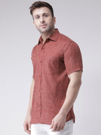 RIAG Brown Men's Half Sleeves Shirt | Grocsy