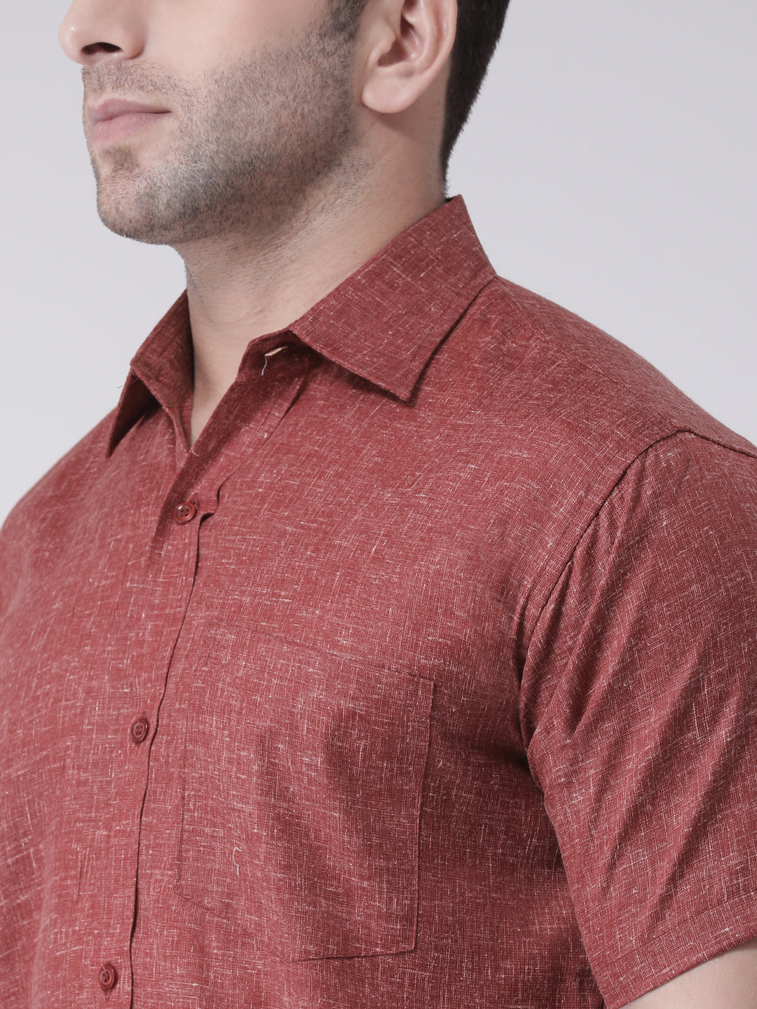 RIAG Brown Men's Half Sleeves Shirt | Grocsy
