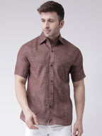 RIAG Brown Men's Half Sleeves Shirt | Grocsy