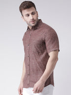 RIAG Brown Men's Half Sleeves Shirt | Grocsy