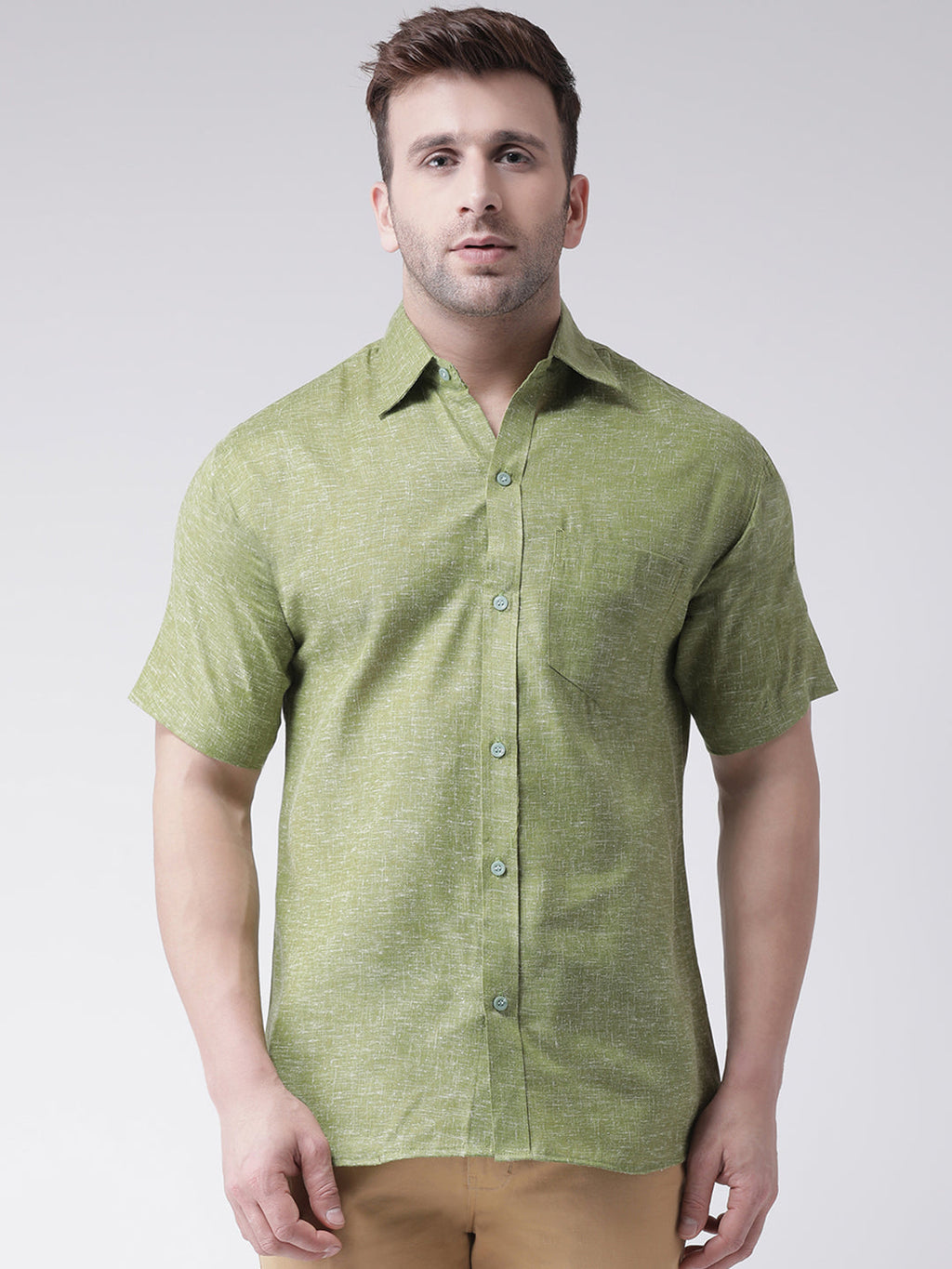 RIAG Green Men's Half Sleeves Shirt | Grocsy