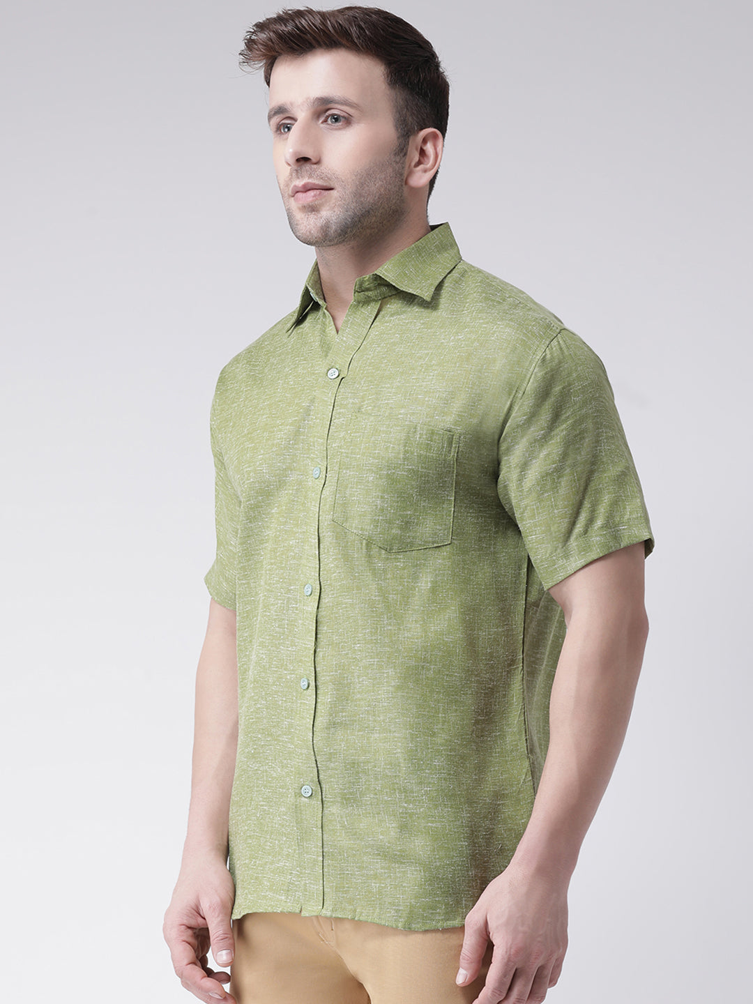 RIAG Green Men's Half Sleeves Shirt | Grocsy