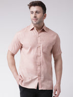 RIAG Beige Men's Half Sleeves Shirt | Grocsy