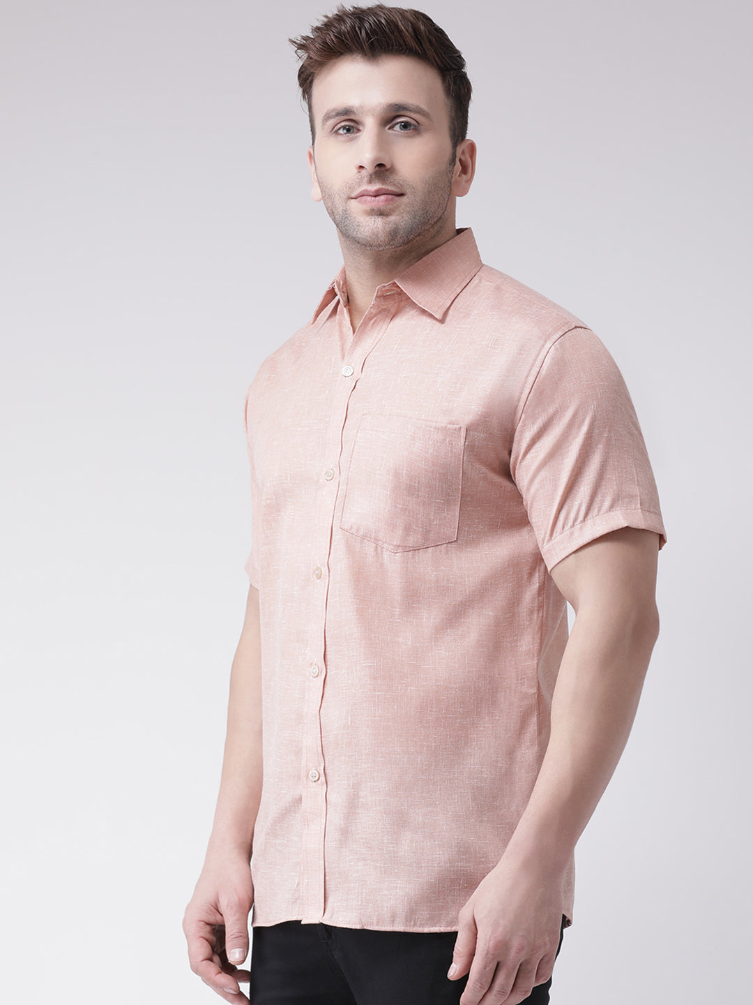 RIAG Beige Men's Half Sleeves Shirt | Grocsy