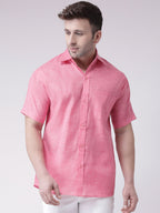 RIAG Pink Men's Half Sleeves Shirt | Grocsy