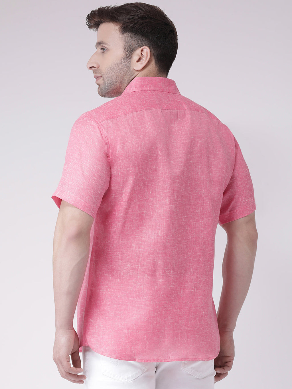 RIAG Pink Men's Half Sleeves Shirt | Grocsy