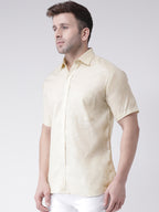 RIAG Beige Men's Half Sleeves Shirt | Grocsy