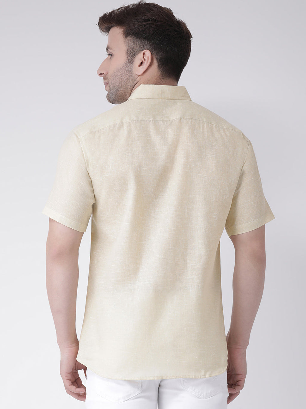 RIAG Beige Men's Half Sleeves Shirt | Grocsy