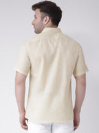 RIAG Beige Men's Half Sleeves Shirt | Grocsy