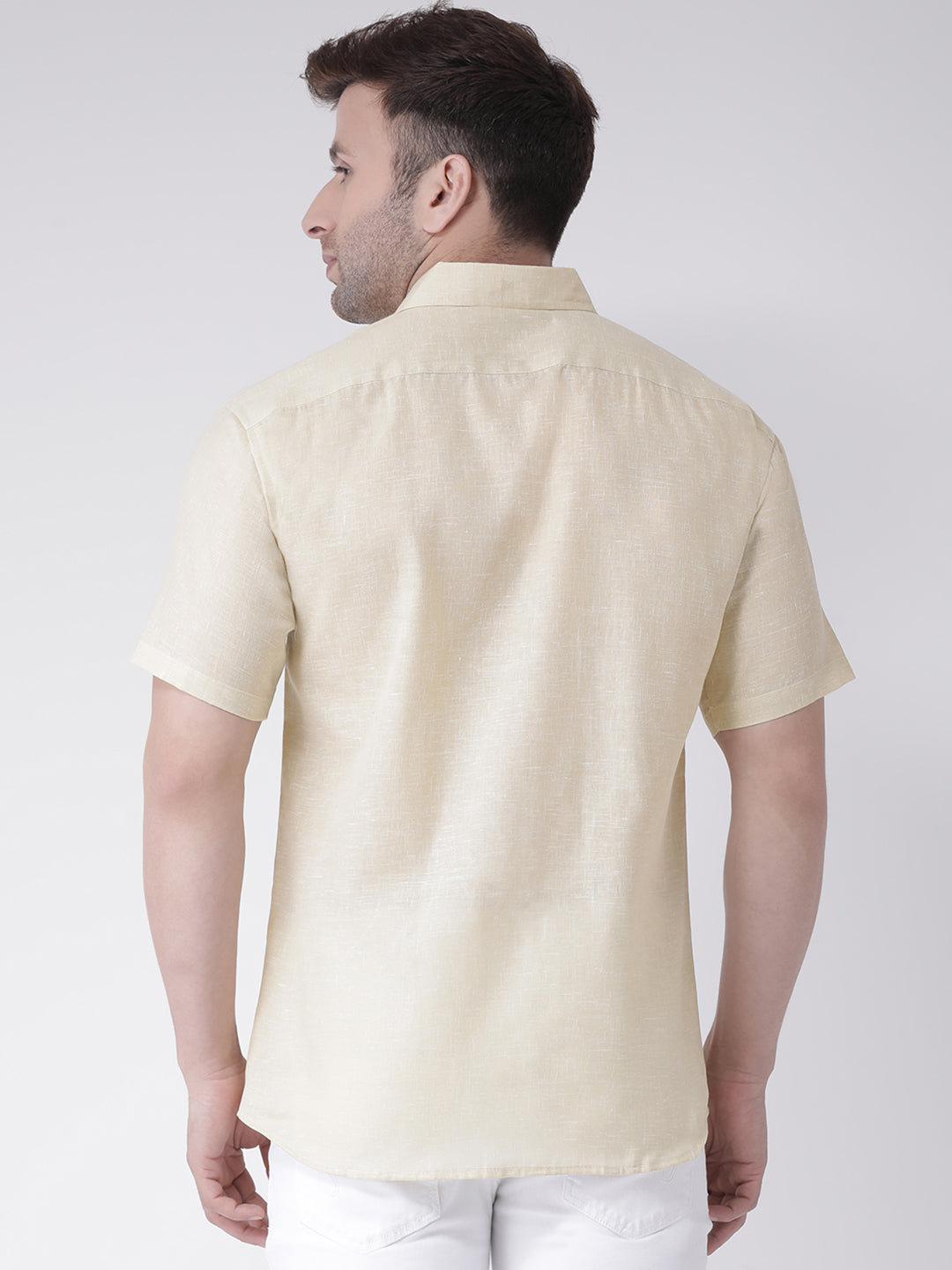 RIAG Beige Men's Half Sleeves Shirt | Grocsy