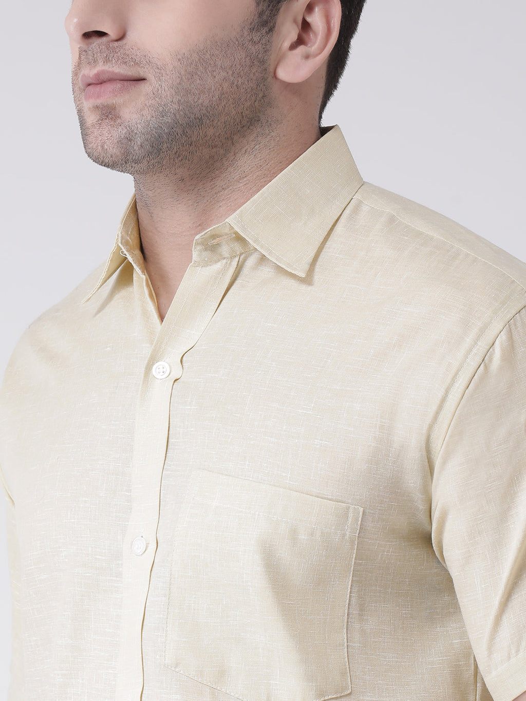 RIAG Beige Men's Half Sleeves Shirt | Grocsy