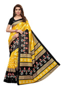 Vamika Kalamkari With Jhalar Khadi Silk Saree In Yellow Color | Grocsy
