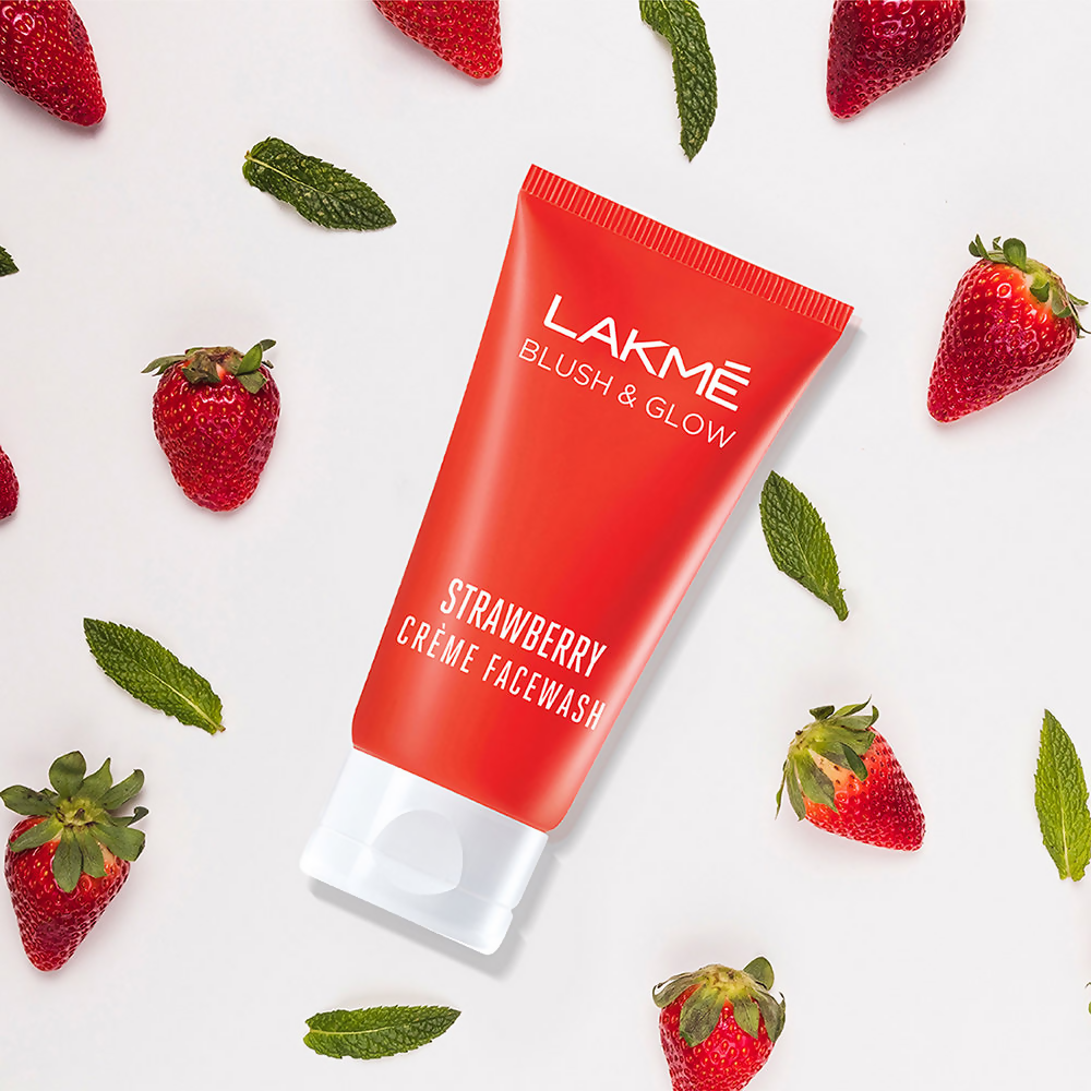 Lakme Blush & Glow Strawberry Creme Face Wash | Grocsy