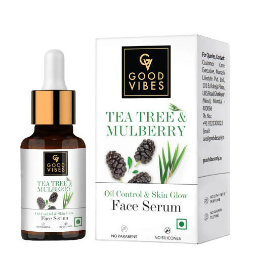 Good Vibes Tea Tree + Mulberry Skin Glow & Oil Control Serum | Grocsy