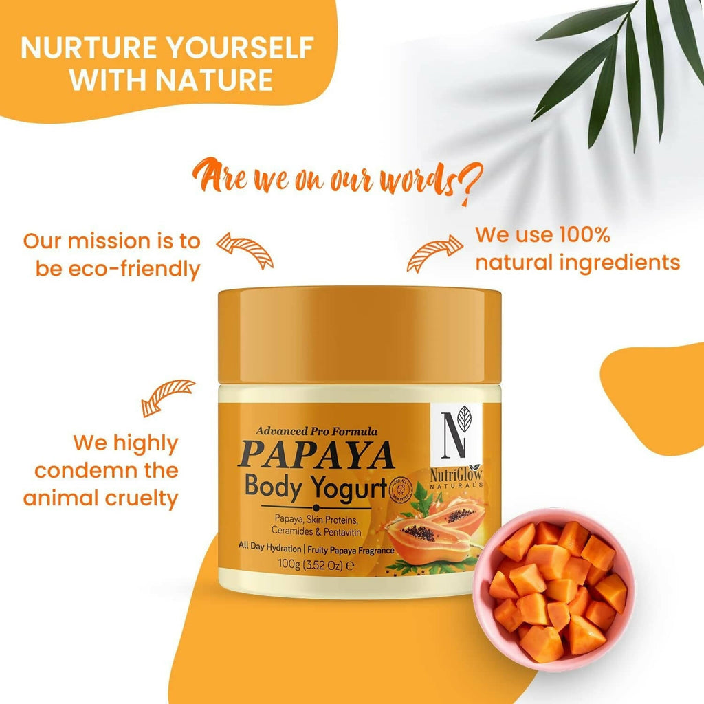 NutriGlow NATURAL'S Advanced Pro Formula Papaya Body Yogurt | Grocsy