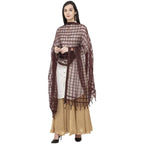 A R Silk Cotton Square Regular Dupatta Coffee Color Dupatta or Chunni | Grocsy