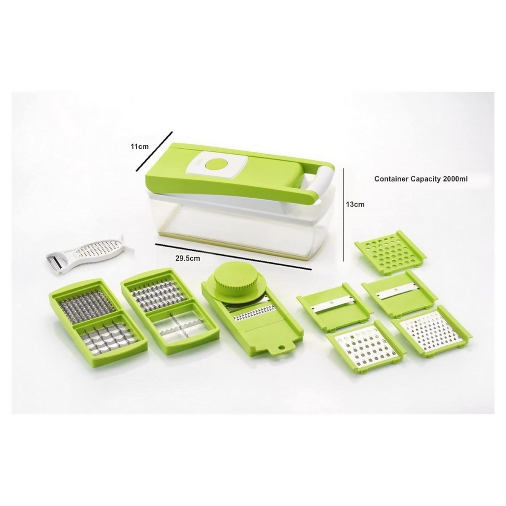 Signoraware 14 in 1 Multi-Purpose Vegetable and Fruit Chopper - Multicolour, Plastic Body | Grocsy