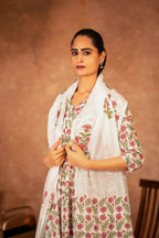 Joban Fashion Red Green Hand Block Printed Cotton Suit Set | Grocsy