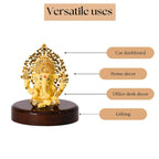 House Of Wemy Gold-Polished Lord Kalpavrikshya Tree Ganesha Idol | Grocsy