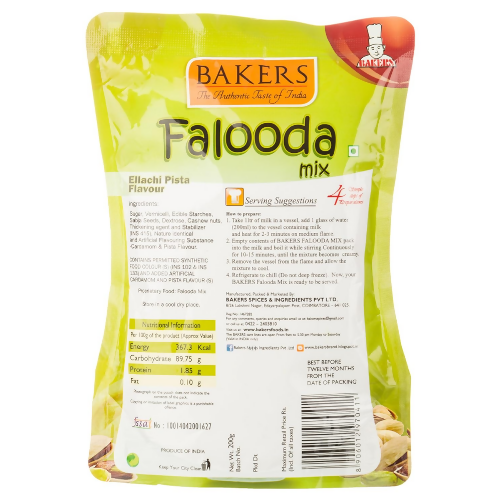 BAKERS Falooda Mix, Elaichi and Pista | Grocsy