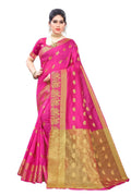 Vamika Banarasi Jacquard Weaving Pink Saree | Grocsy