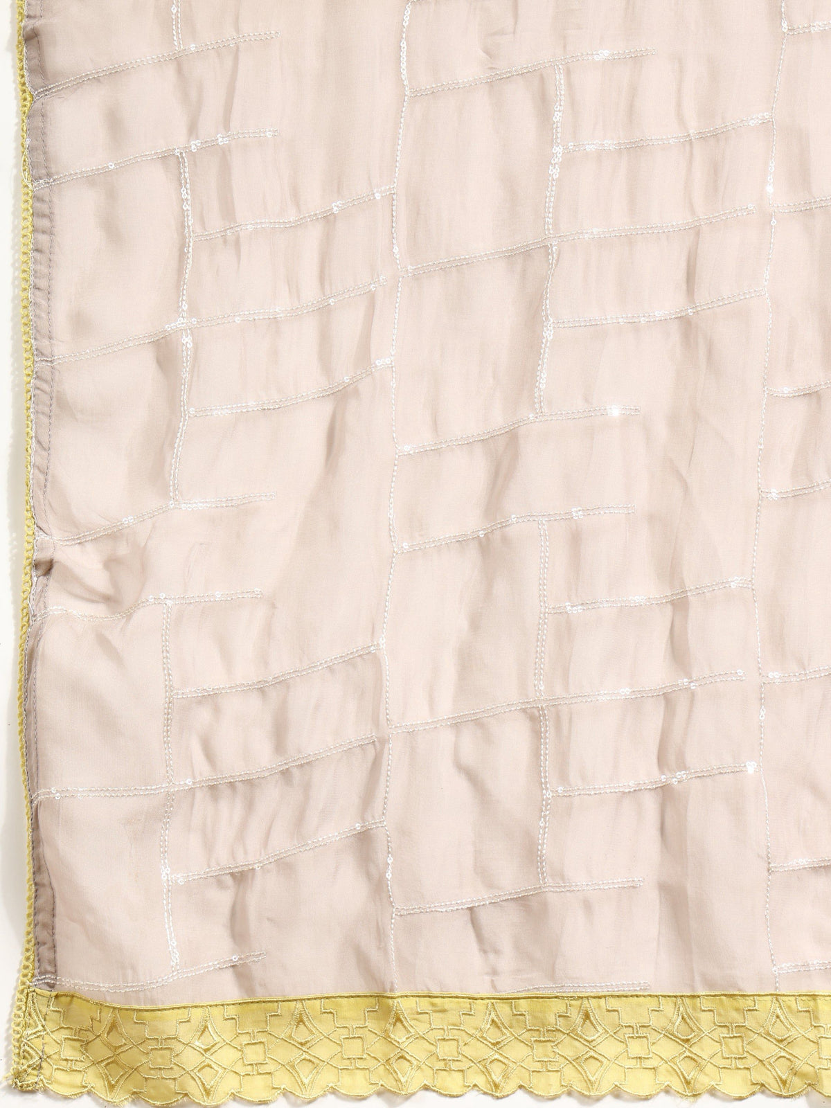 Hand Embroidered Kurta With Pant & Organza Sequined Embroidered Dupatta, Grey - Hiral Fashion | Grocsy