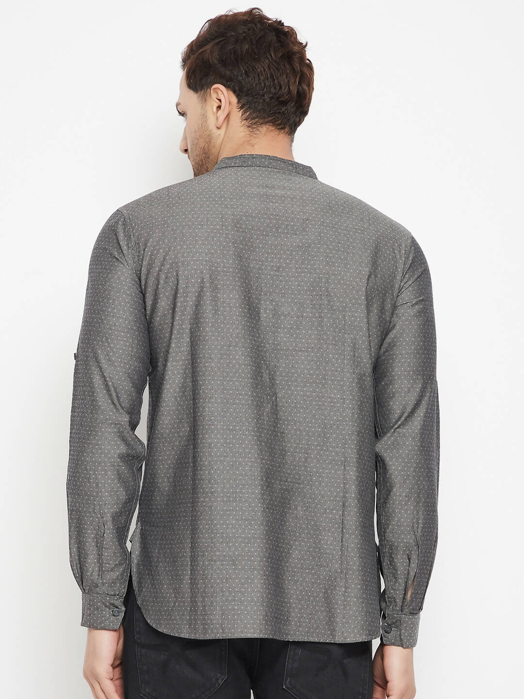 Even Apparels Grey Color Pure Cotton Short Men's Beautiful Kurta With Band Collar | Grocsy
