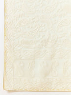 Yellow Organza Paisely Embroidered Saree with Unstitched Blouse Piece - Roozal | Grocsy