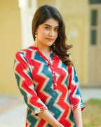 Aayaa Pure Muslin printed Kurti & Pant - Multi Color | Grocsy