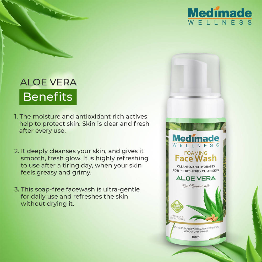 Medimade Wellness Foaming Face Wash With Aloe Vera | Grocsy