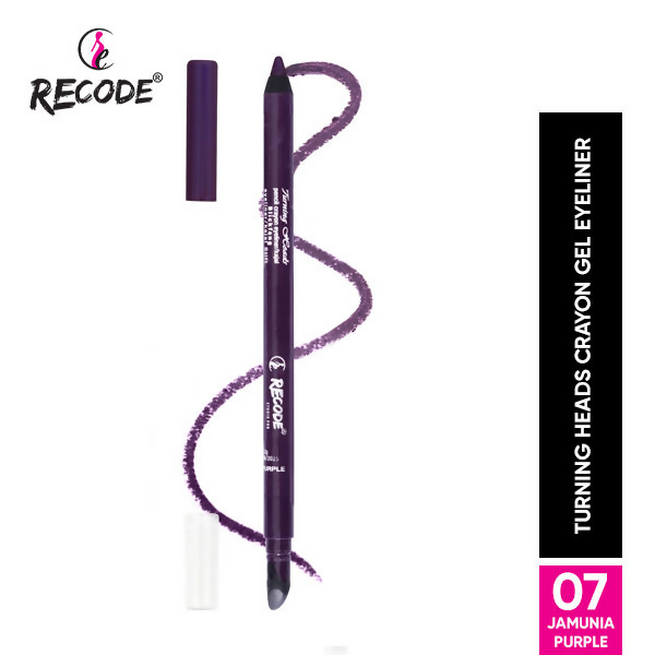 Recode Turning Heads Crayon Gel Eyeliner Cum Kajal Pencil - Jamunia Purple | Grocsy