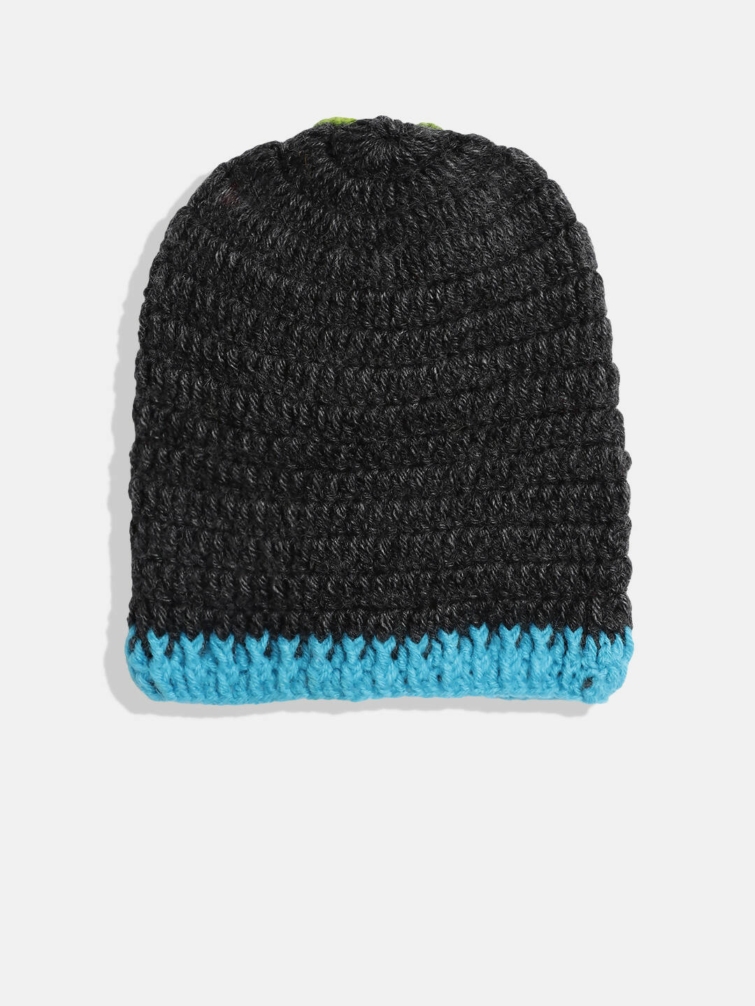Chutput Kids Woollen Hand Knitted Flower And Beads Embellished Cap - Grey | Grocsy