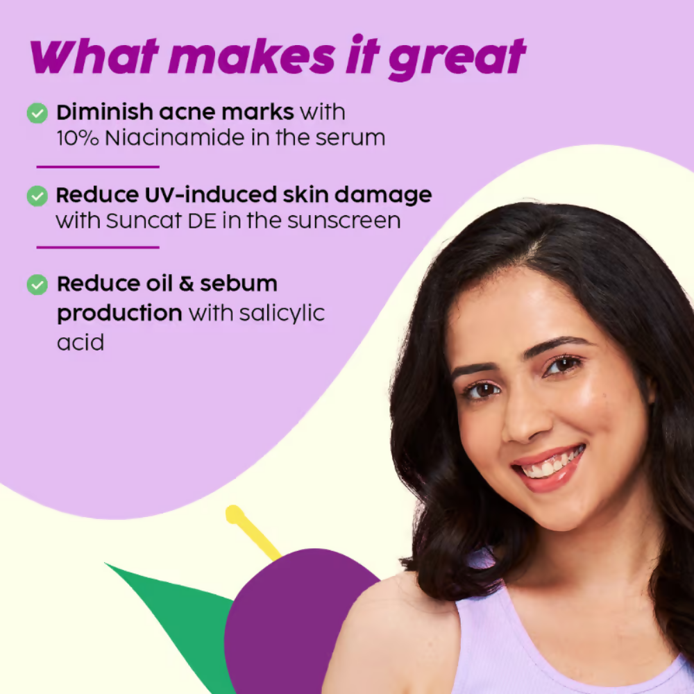 PLIX The Plant Fix 0.1% Salicylic Acid Mattifying Sunscreen SPF50+ PA+++ & Niacinamde Serum | Grocsy
