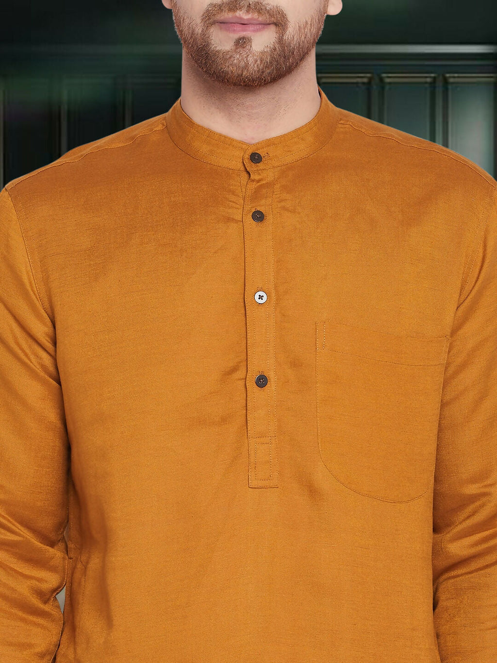 Even Apparels Men's Copper Coloured Linen Kurta | Grocsy