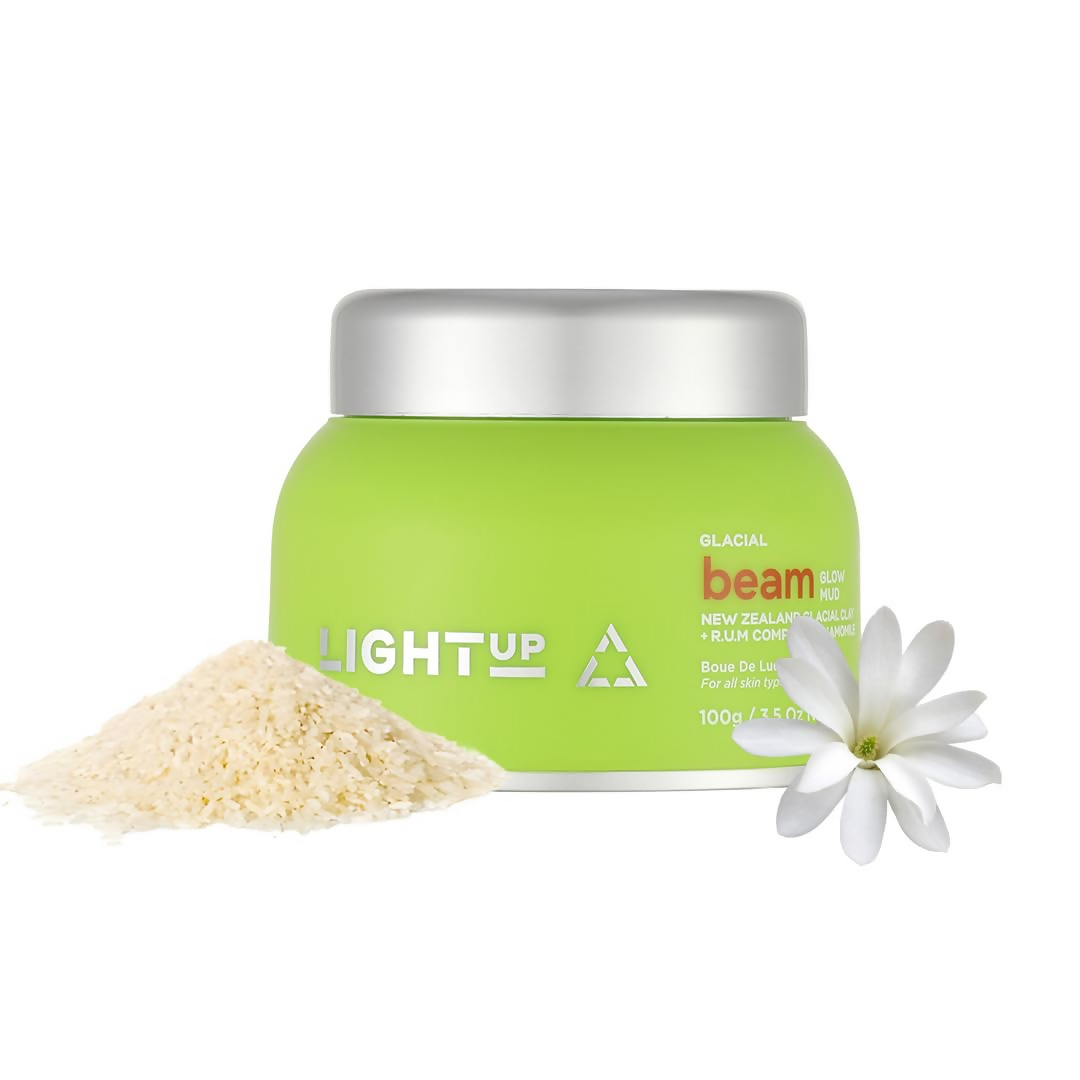 Light Up Beam Green Clay Face Mask With Rose & Jasmine | Grocsy