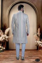 Joban Fashion Men's Cream Base ( Multi-Colour ) Swad Velvet Kurta with Pyjama | Grocsy