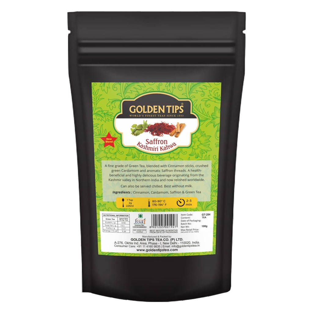 Golden Tips Saffron Kashmiri Kahwa Loose Leaf Green Tea | Grocsy