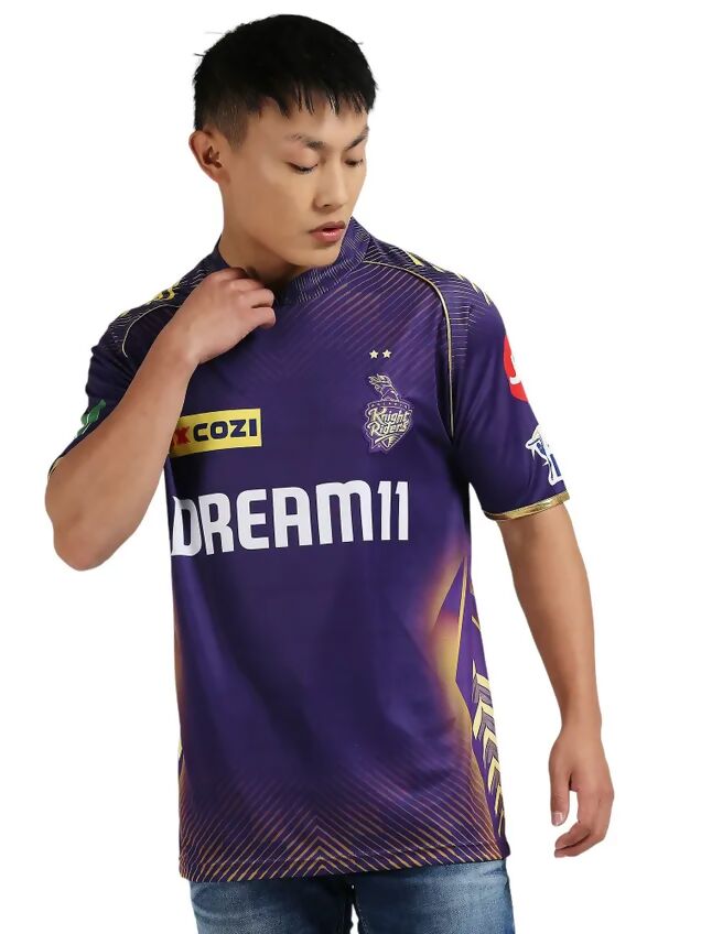 Kolkata Knight Riders Men Purple Printed Half Sleeves Jersey IPL, T20 | Grocsy