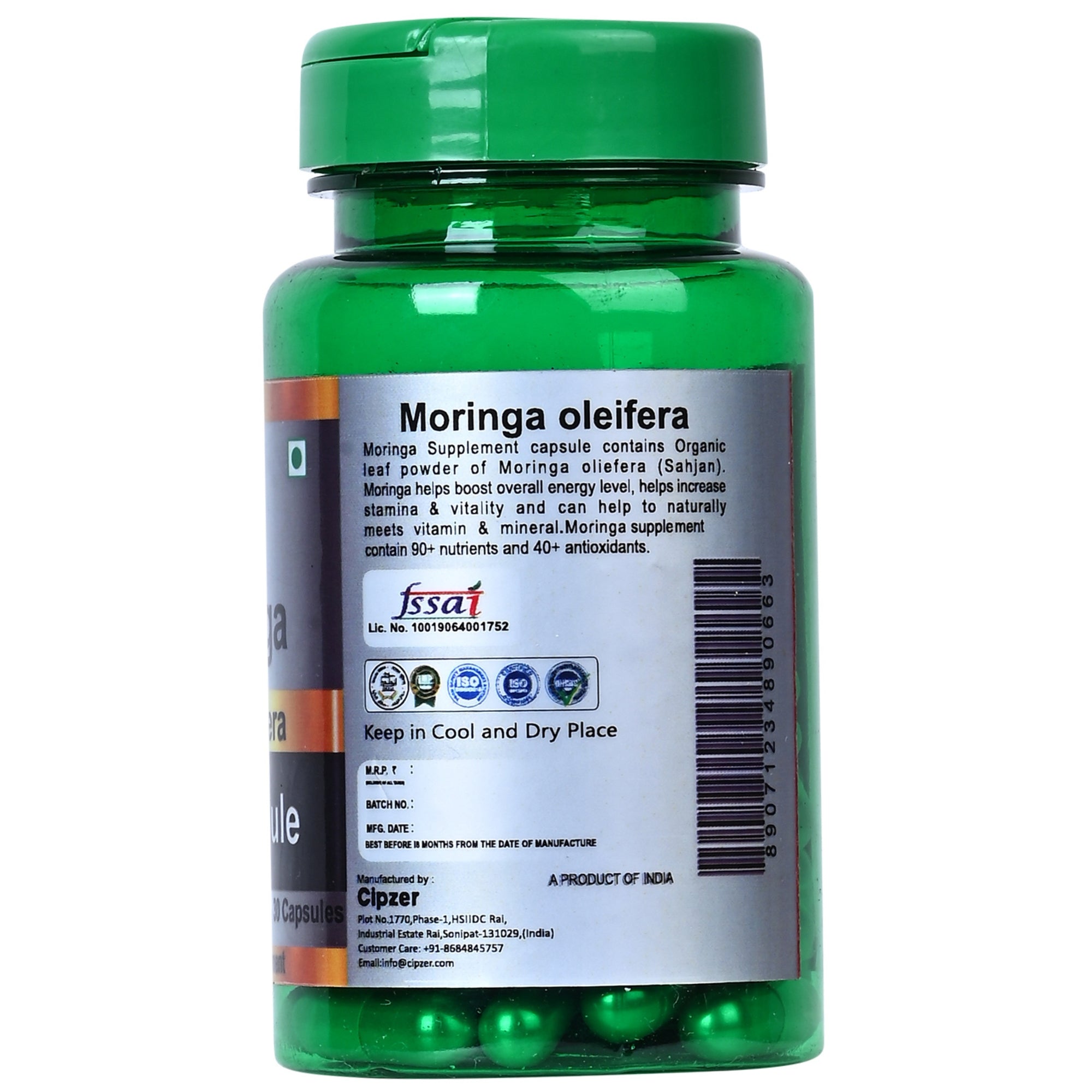 Cipzer Moringa Oleifera Capsules | Grocsy