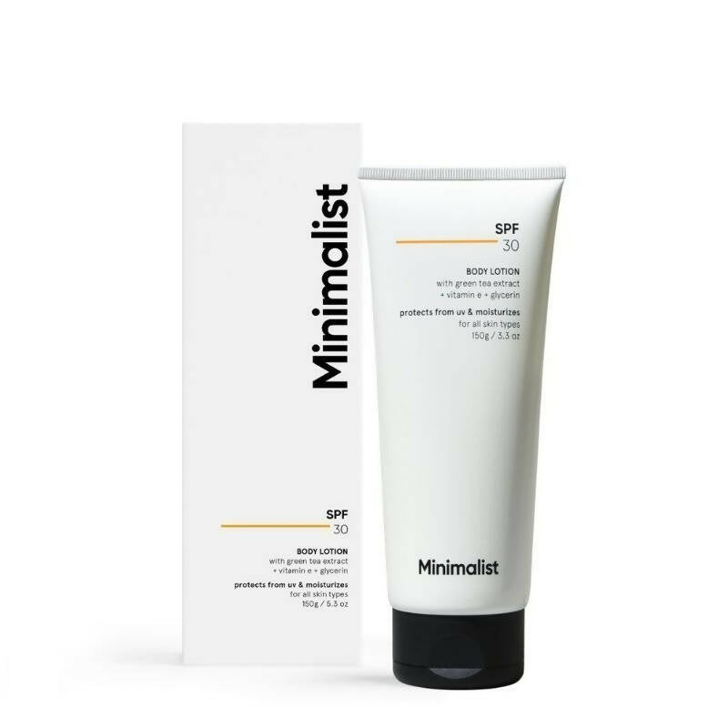 Minimalist SPF 30 Body Lotion With Vitamin E, Gylcerin & Green Tea Extract | Grocsy